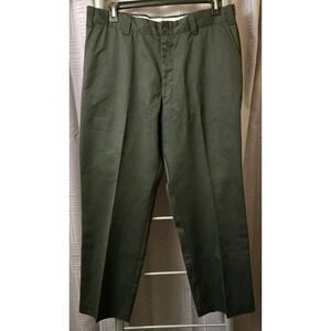 Big Mac Workwear Pants Mens 38x29 Dk Green Straight Leg Relaxed Poly Cotton Work